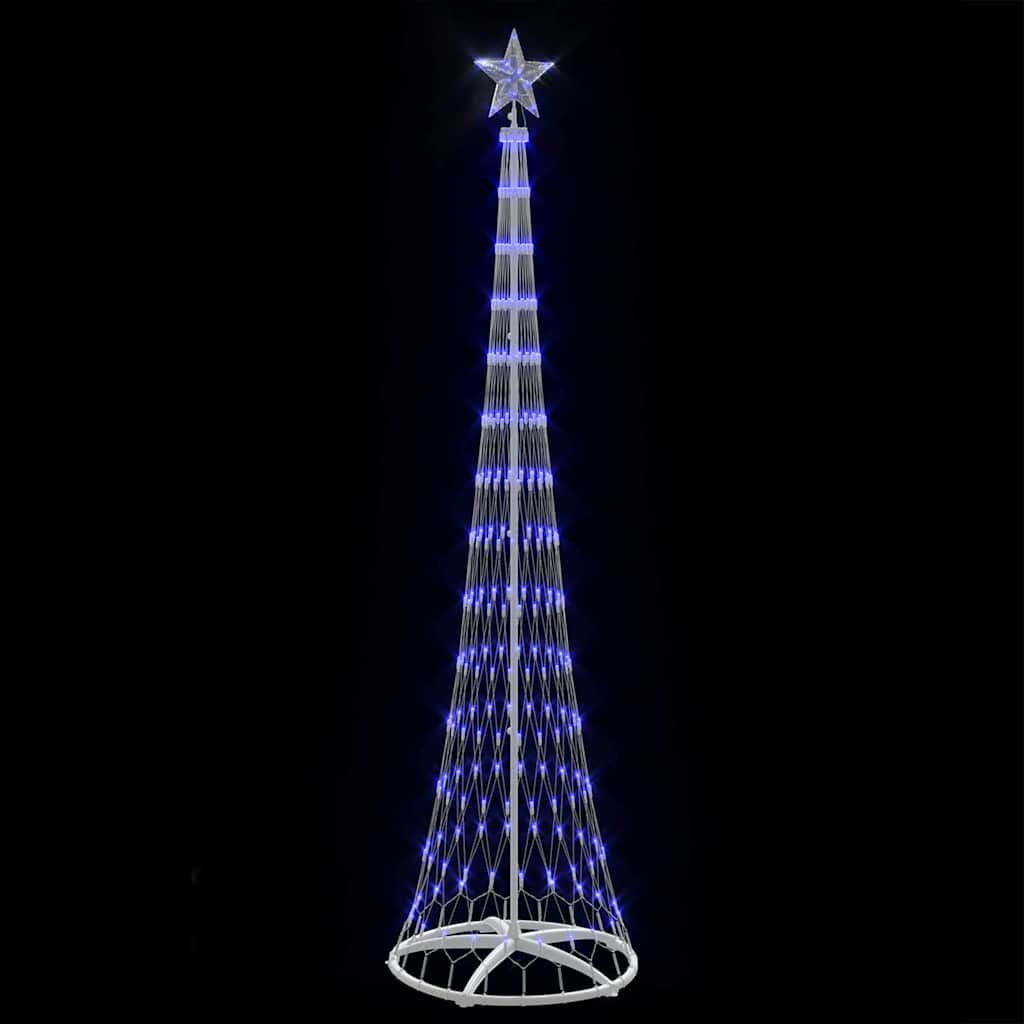 LED Karácsonyi Fenyő 290 LED-del állvánnyal Kék 250 cm Fém