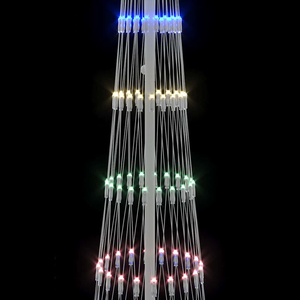 LED Karácsonyi Fenyő 290 LED-del állvánnyal Sokszínű 250 cm Fém