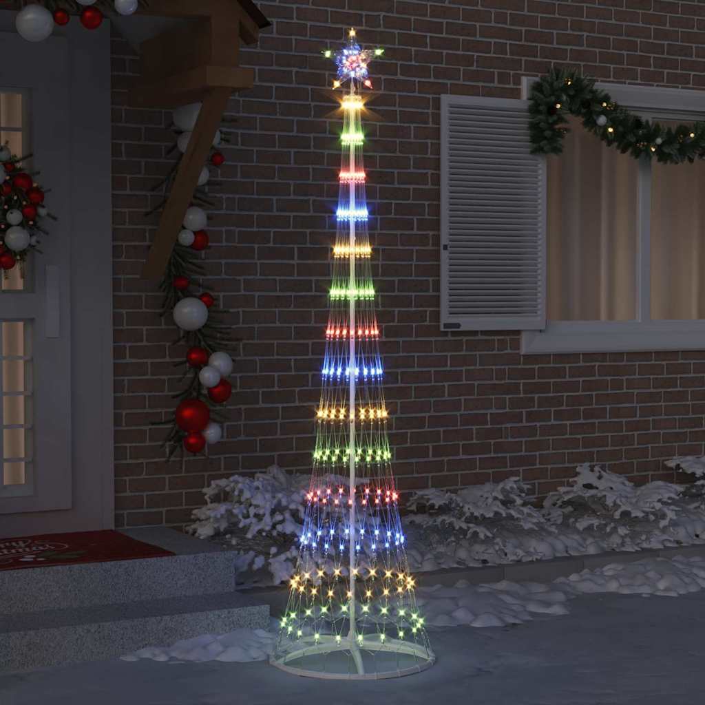 LED Karácsonyi Fenyő 290 LED-del állvánnyal Sokszínű 250 cm Fém