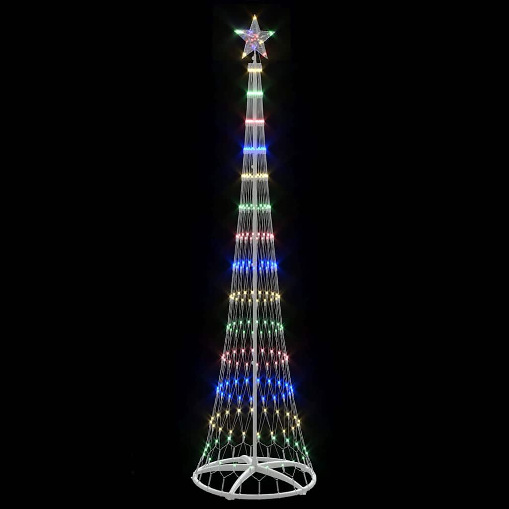 LED Karácsonyi Fenyő 290 LED-del állvánnyal Sokszínű 250 cm Fém