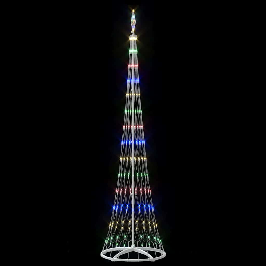 LED Karácsonyi Fenyő 290 LED-del állvánnyal Sokszínű 250 cm Fém