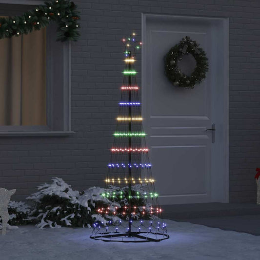 LED Karácsonyi Fenyő 230 LED-del Sokszínű 184,5 cm Fém