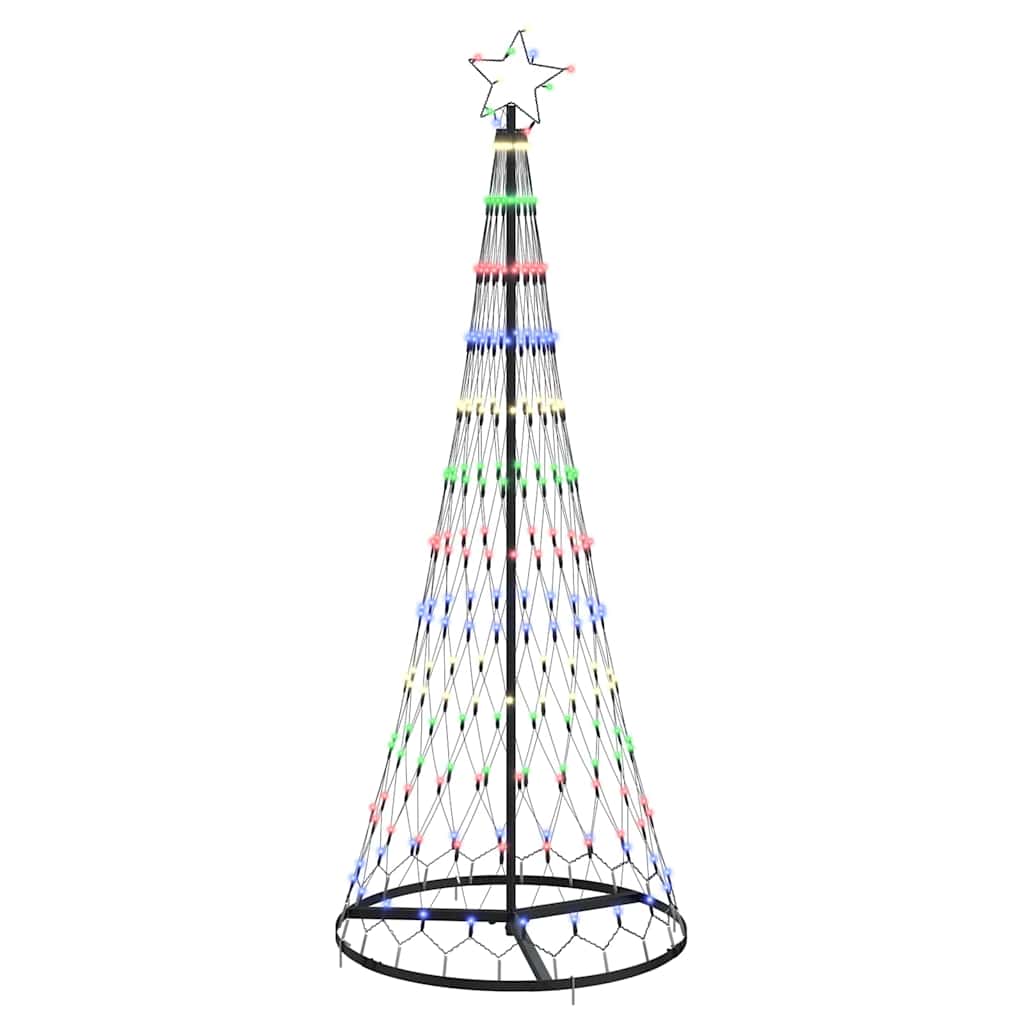 LED Karácsonyi Fenyő 230 LED-del Sokszínű 184,5 cm Fém