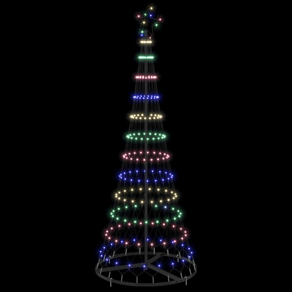 LED Karácsonyi Fenyő 230 LED-del Sokszínű 184,5 cm Fém