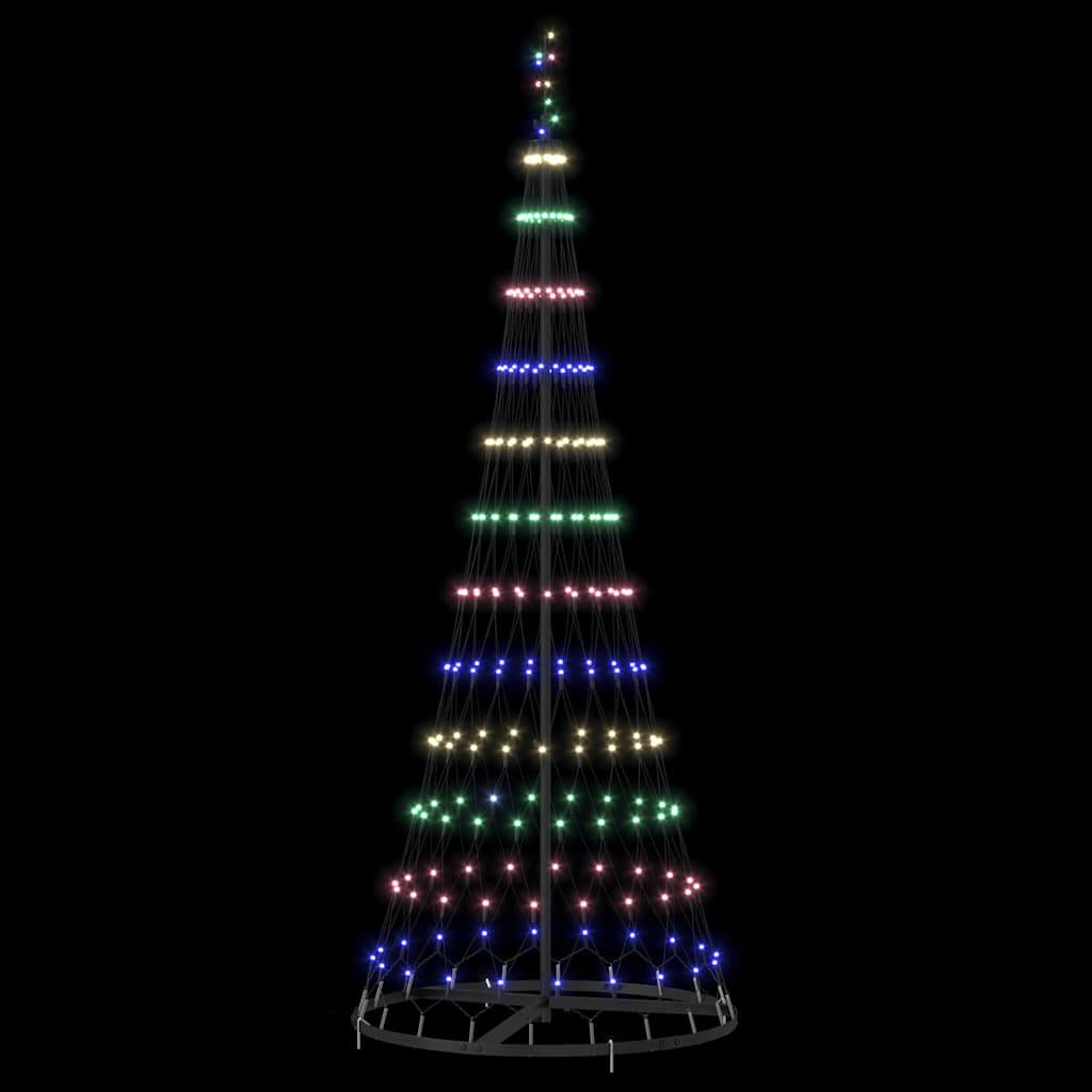LED Karácsonyi Fenyő 230 LED-del Sokszínű 184,5 cm Fém