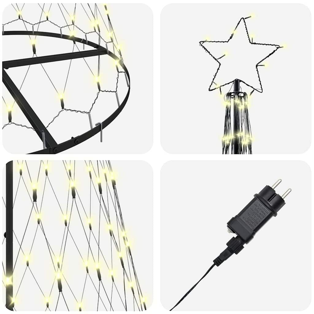 LED Karácsonyi Fenyő 295 LED-del Meleg fehér 250 cm Fém