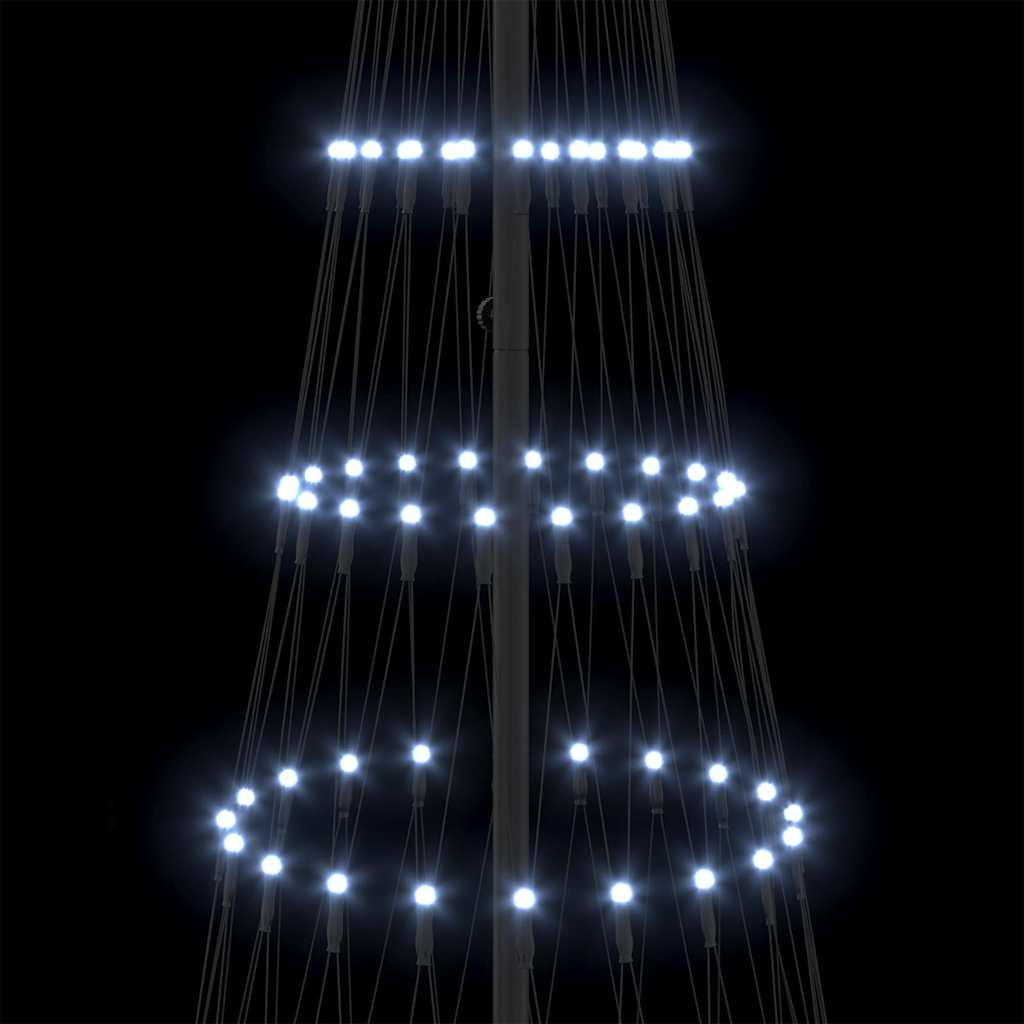 LED Karácsonyi Fenyő 295 LED-del Hideg fehér 250 cm Fém