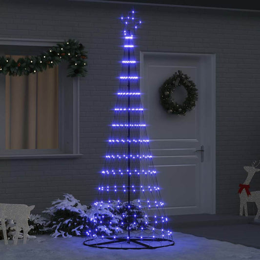 LED Karácsonyi Fenyő 295 LED-del állvánnyal Kék 250 cm Fém