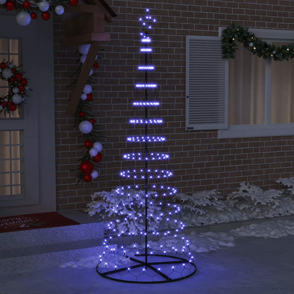 LED Karácsonyi Fenyő 295 LED-del állvánnyal Kék 250 cm Fém