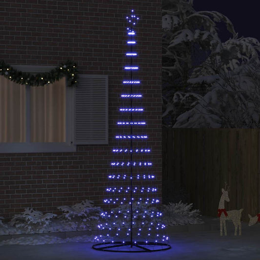 LED Karácsonyi Fenyő 355 LED-del állvánnyal Kék 302,5 cm Fém