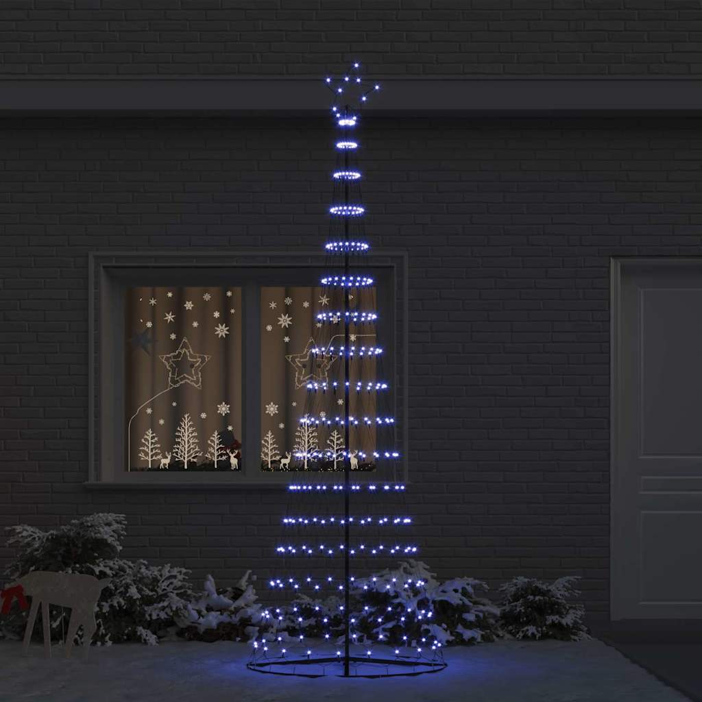 LED Karácsonyi Fenyő 355 LED-del állvánnyal Kék 302,5 cm Fém