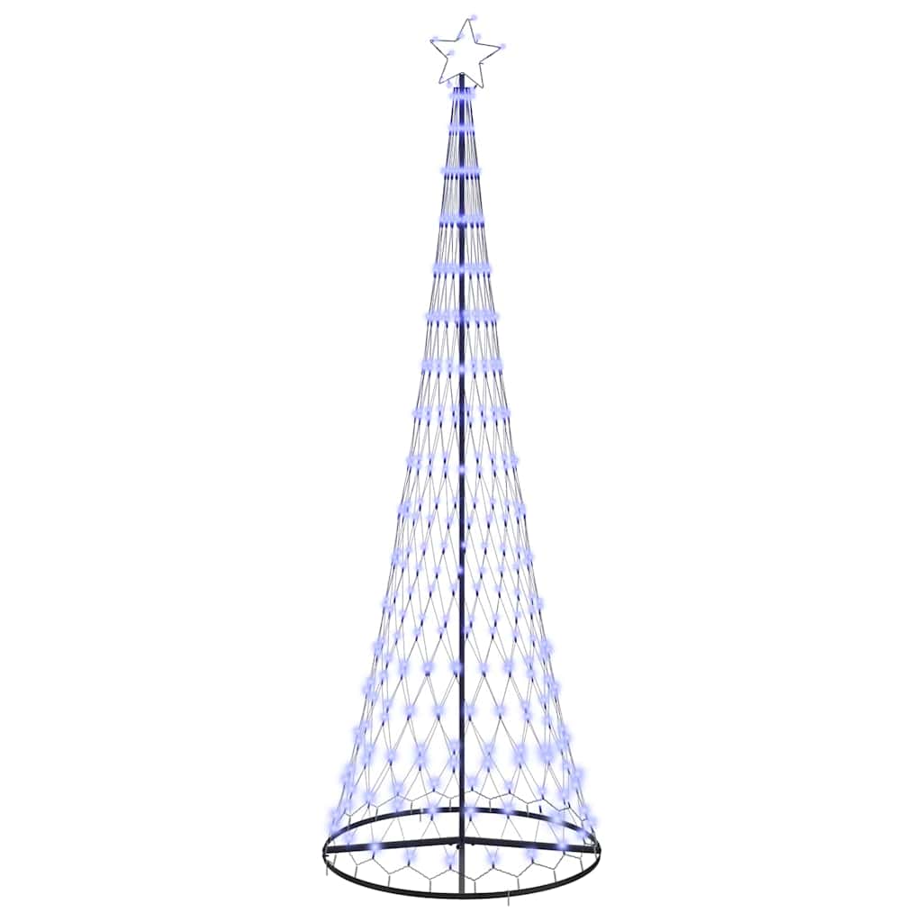 LED Karácsonyi Fenyő 355 LED-del állvánnyal Kék 302,5 cm Fém