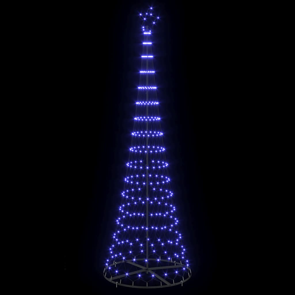 LED Karácsonyi Fenyő 355 LED-del állvánnyal Kék 302,5 cm Fém