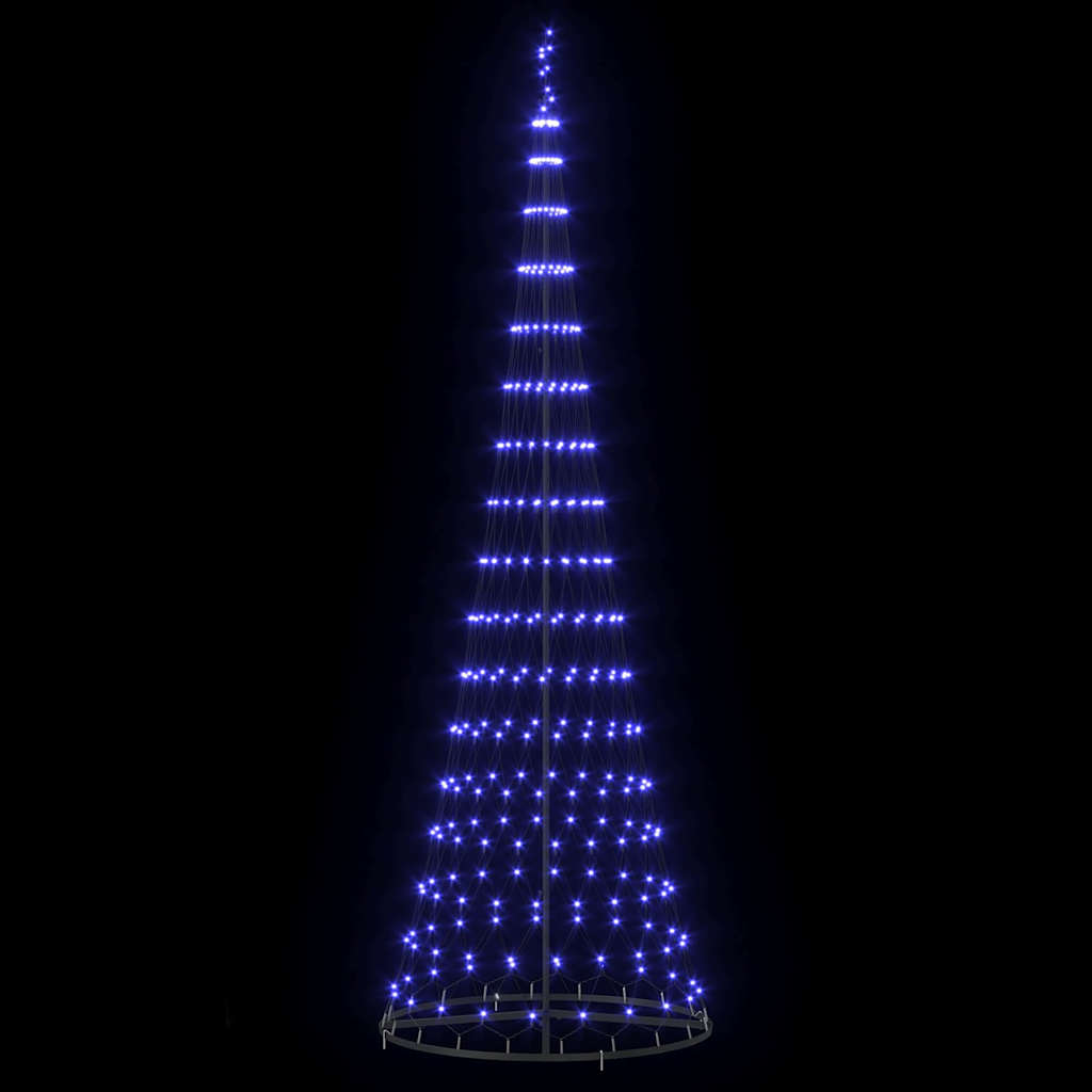 LED Karácsonyi Fenyő 355 LED-del állvánnyal Kék 302,5 cm Fém