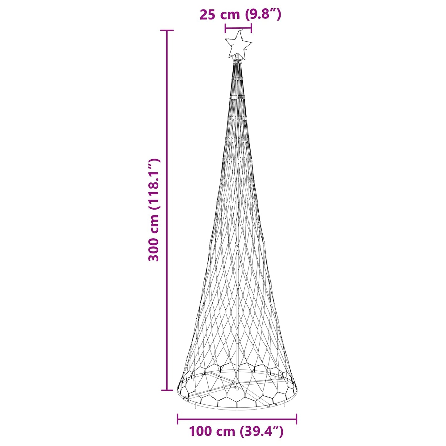 LED Karácsonyi Fenyő 355 LED-del állvánnyal Kék 302,5 cm Fém