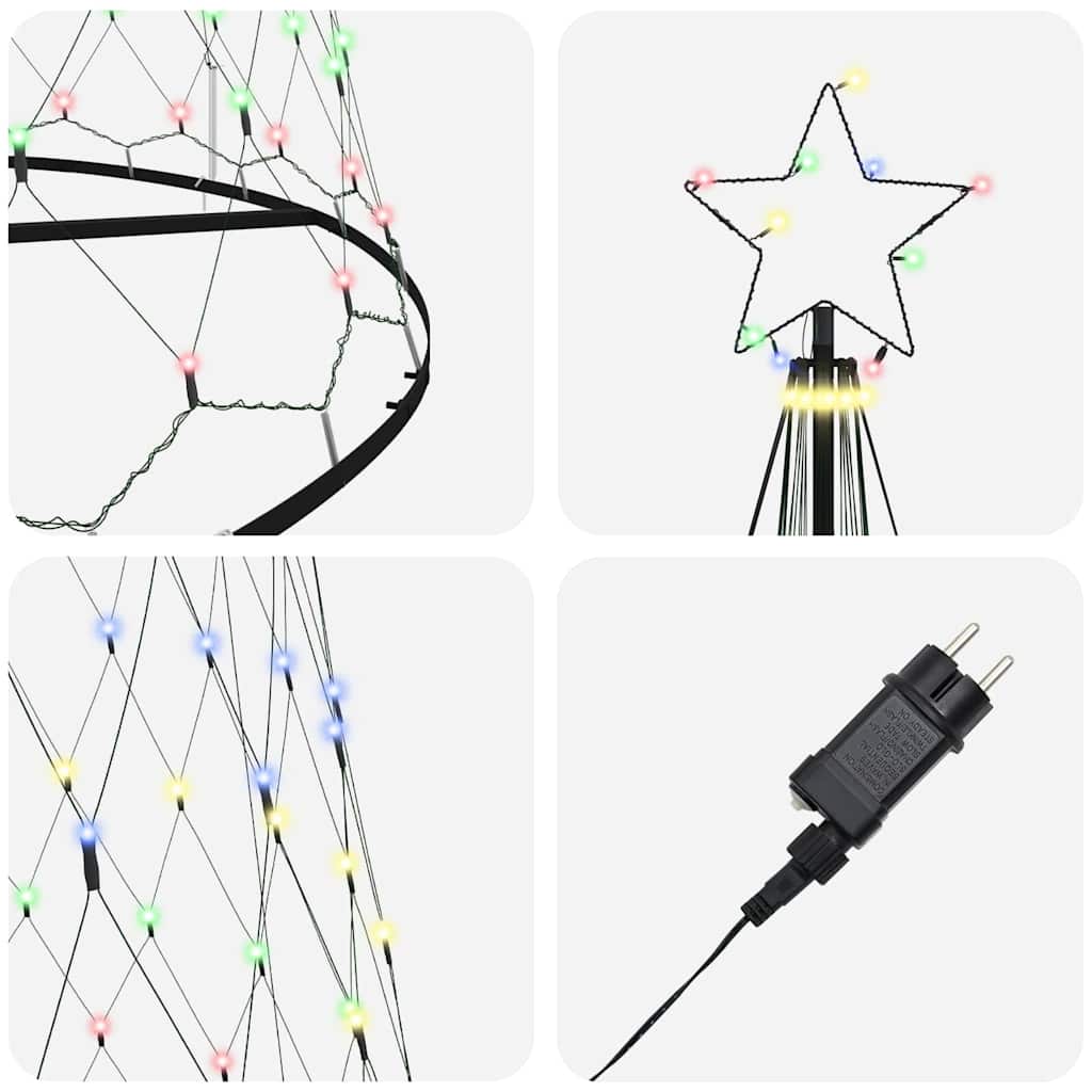 LED Karácsonyi Fenyő 455 LED-del állvánnyal Sokszínű 399 cm Fém
