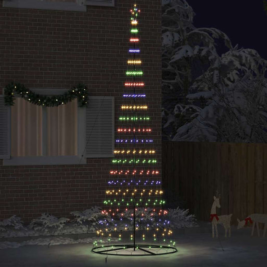 LED Karácsonyi Fenyő 455 LED-del állvánnyal Sokszínű 399 cm Fém
