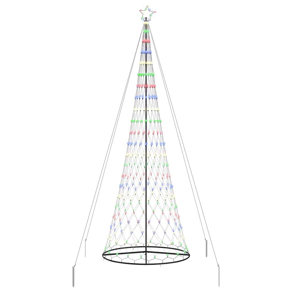 LED Karácsonyi Fenyő 455 LED-del állvánnyal Sokszínű 399 cm Fém
