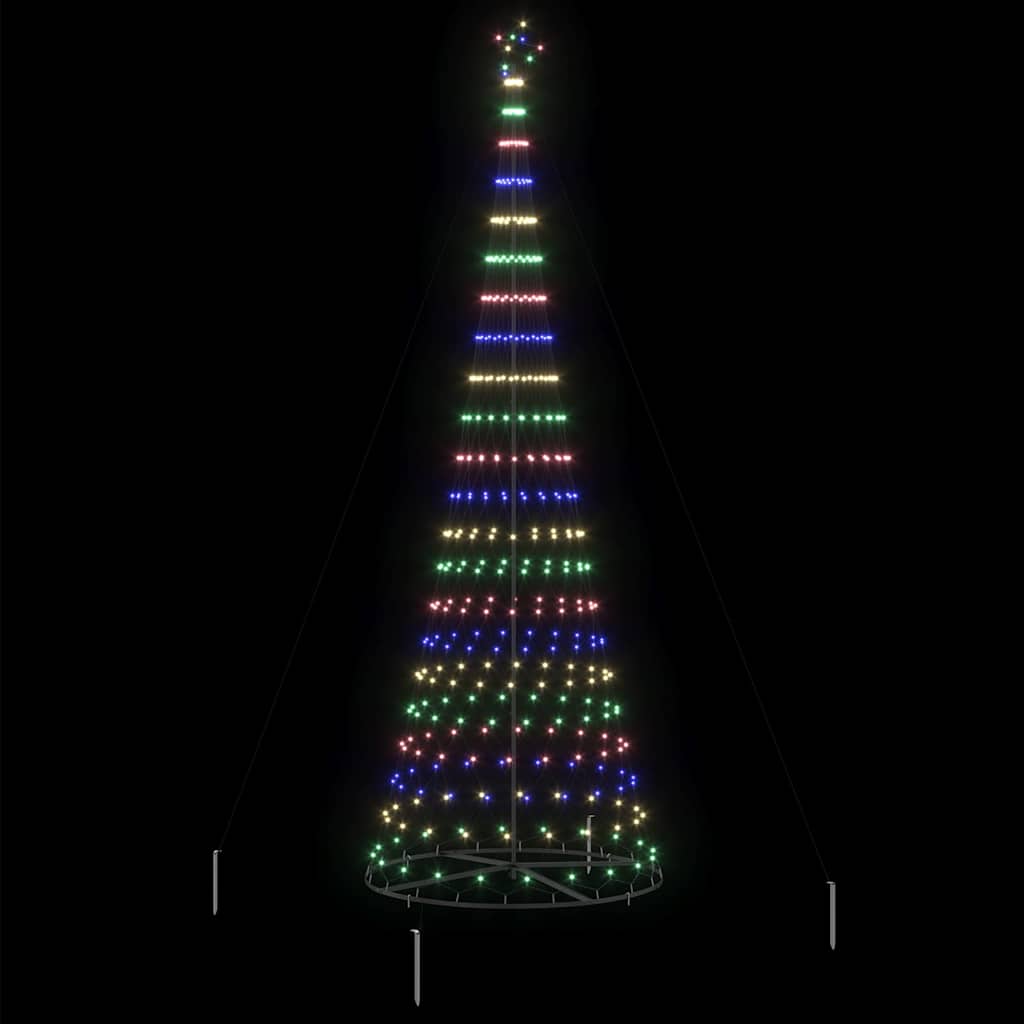 LED Karácsonyi Fenyő 455 LED-del állvánnyal Sokszínű 399 cm Fém