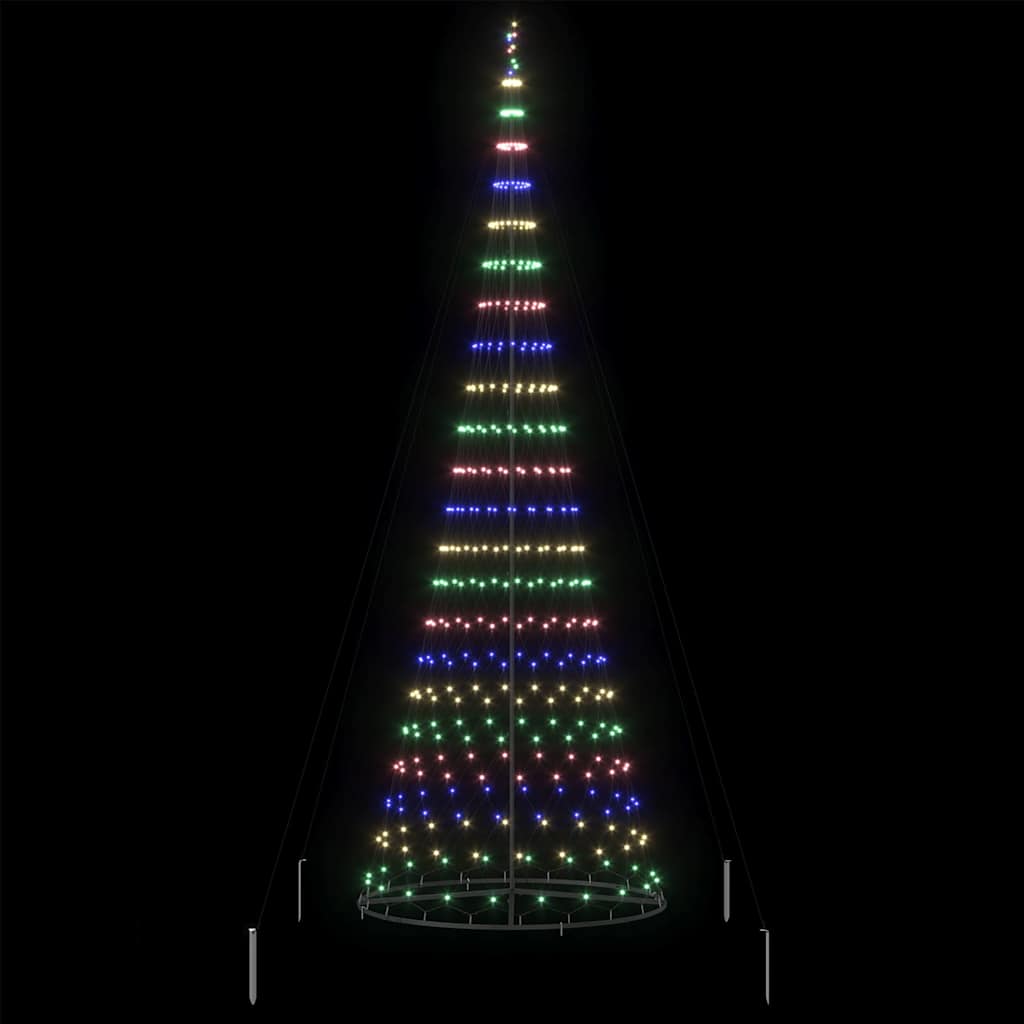 LED Karácsonyi Fenyő 455 LED-del állvánnyal Sokszínű 399 cm Fém