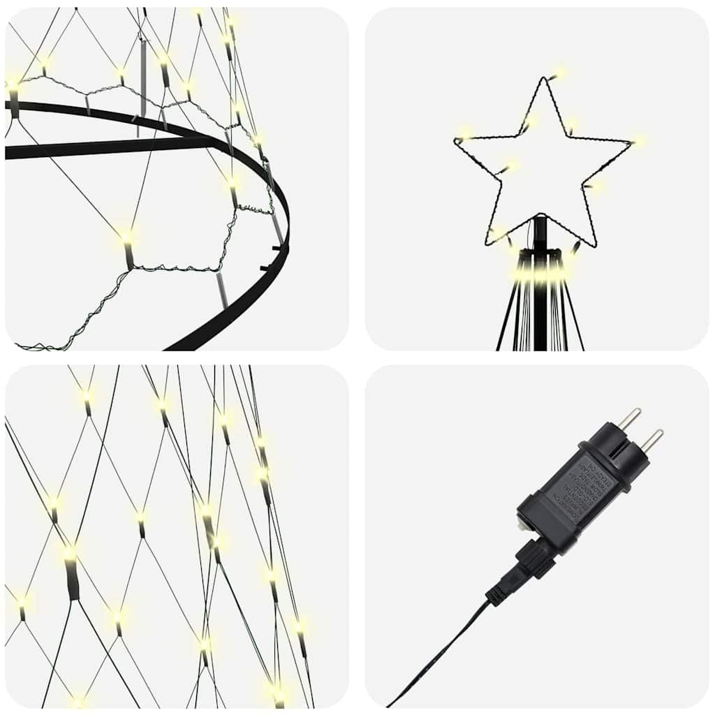 LED Karácsonyi Fenyő 555 LED-del Meleg fehér 500 cm Fém