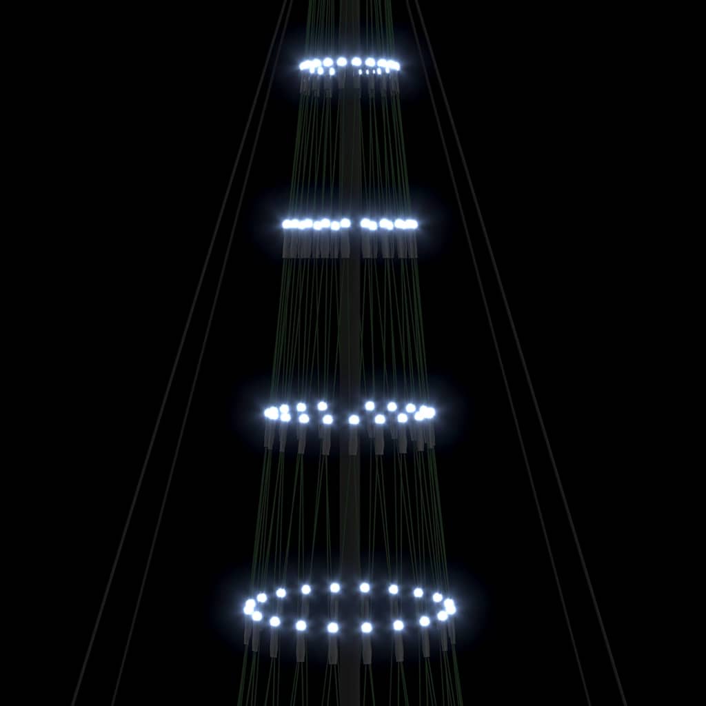 LED Karácsonyi Fenyő 555 LED-del Hideg fehér 500 cm Fém