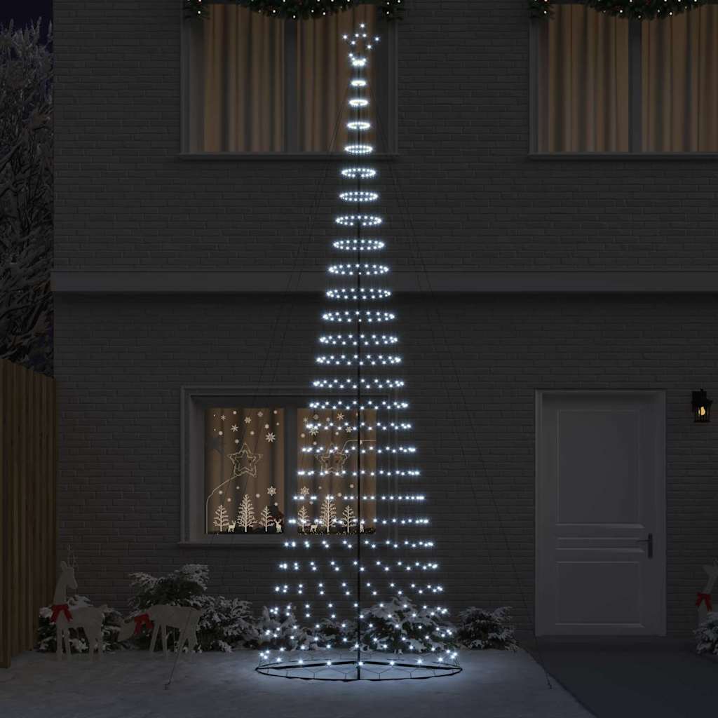 LED Karácsonyi Fenyő 555 LED-del Hideg fehér 500 cm Fém
