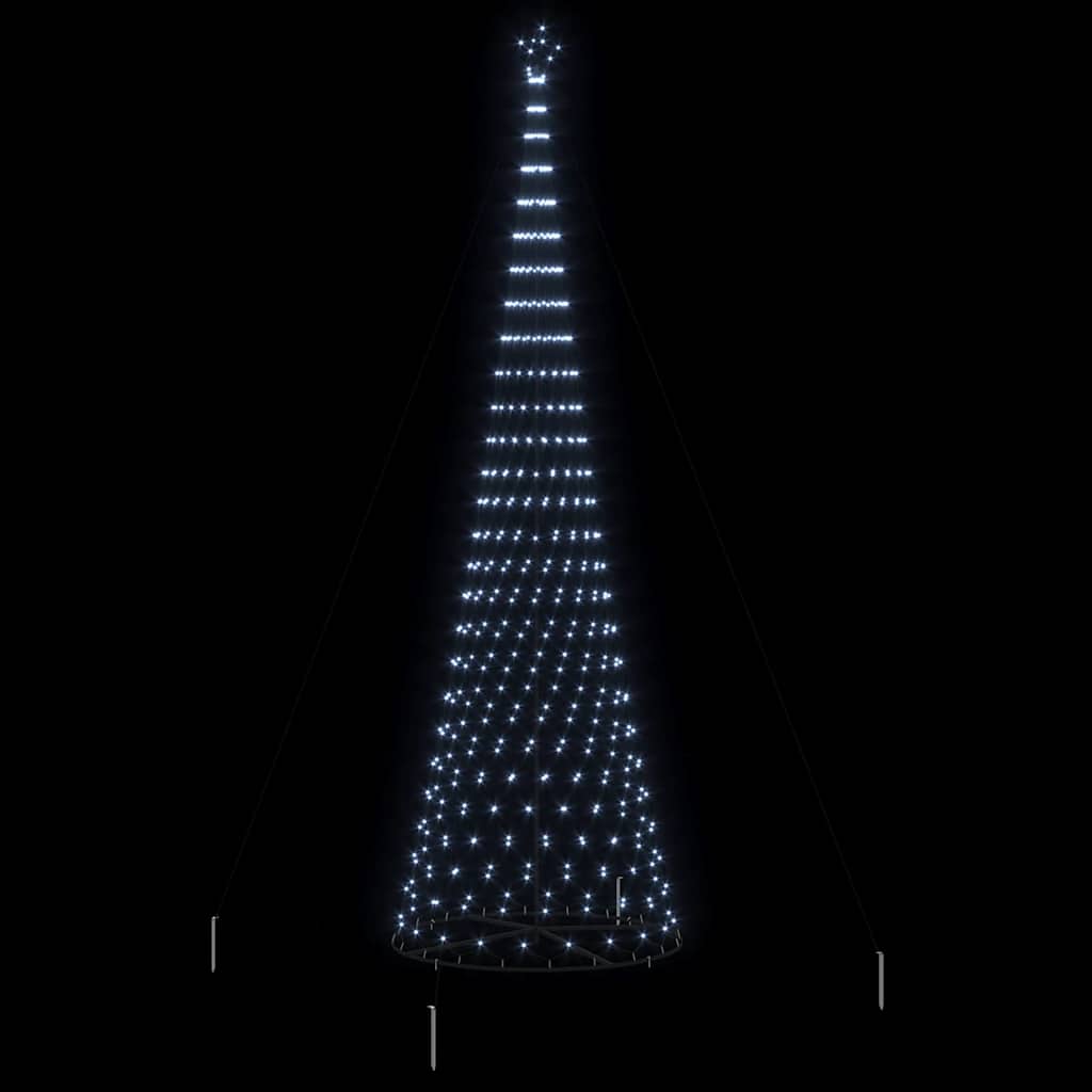 LED Karácsonyi Fenyő 555 LED-del Hideg fehér 500 cm Fém