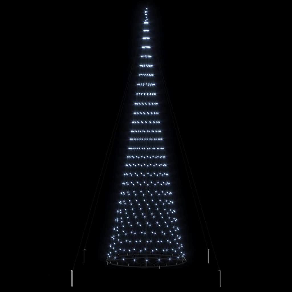 LED Karácsonyi Fenyő 555 LED-del Hideg fehér 500 cm Fém