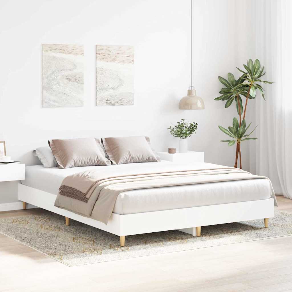 Ágykeret 2 pcs Fehér 152 x 203 cm Faanyag