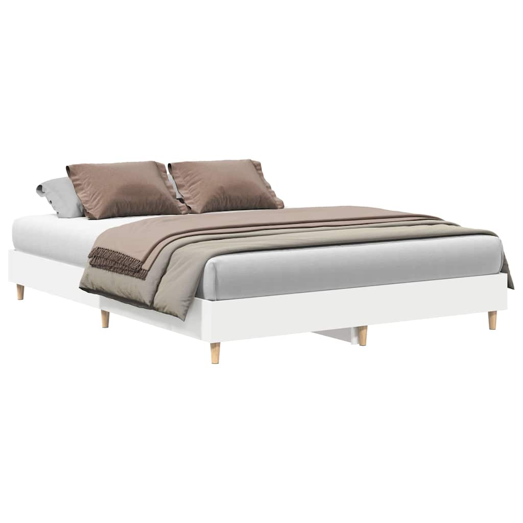 Ágykeret 2 pcs Fehér 152 x 203 cm Faanyag