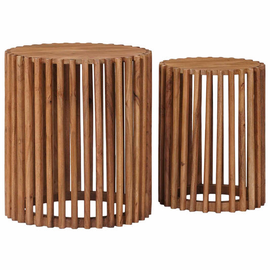 Kézműves Oldaltámasz Készlet 2 pcs Tökéletes Tömör Teak Barna