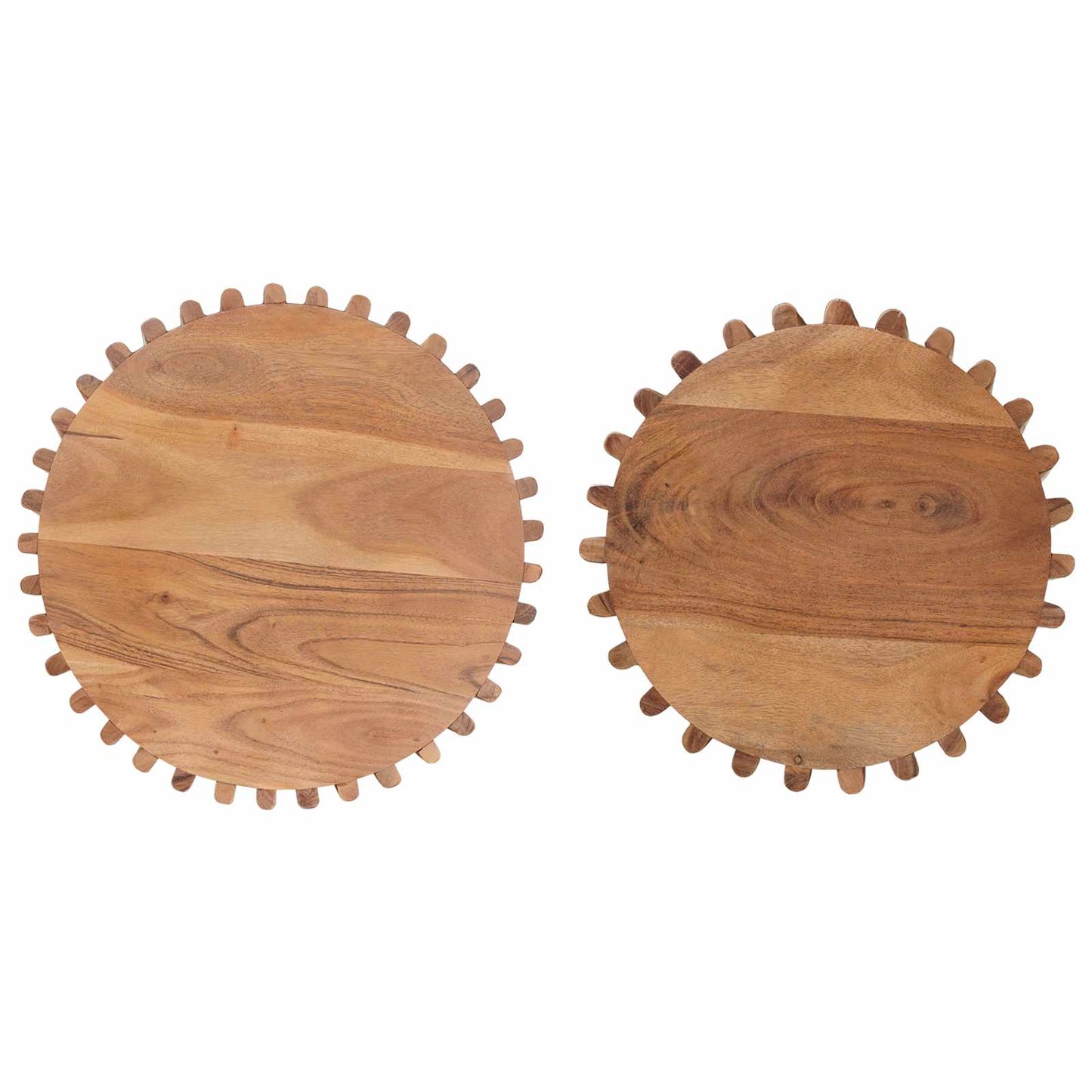 Kézműves Oldaltámasz Készlet 2 pcs Tökéletes Tömör Teak Barna
