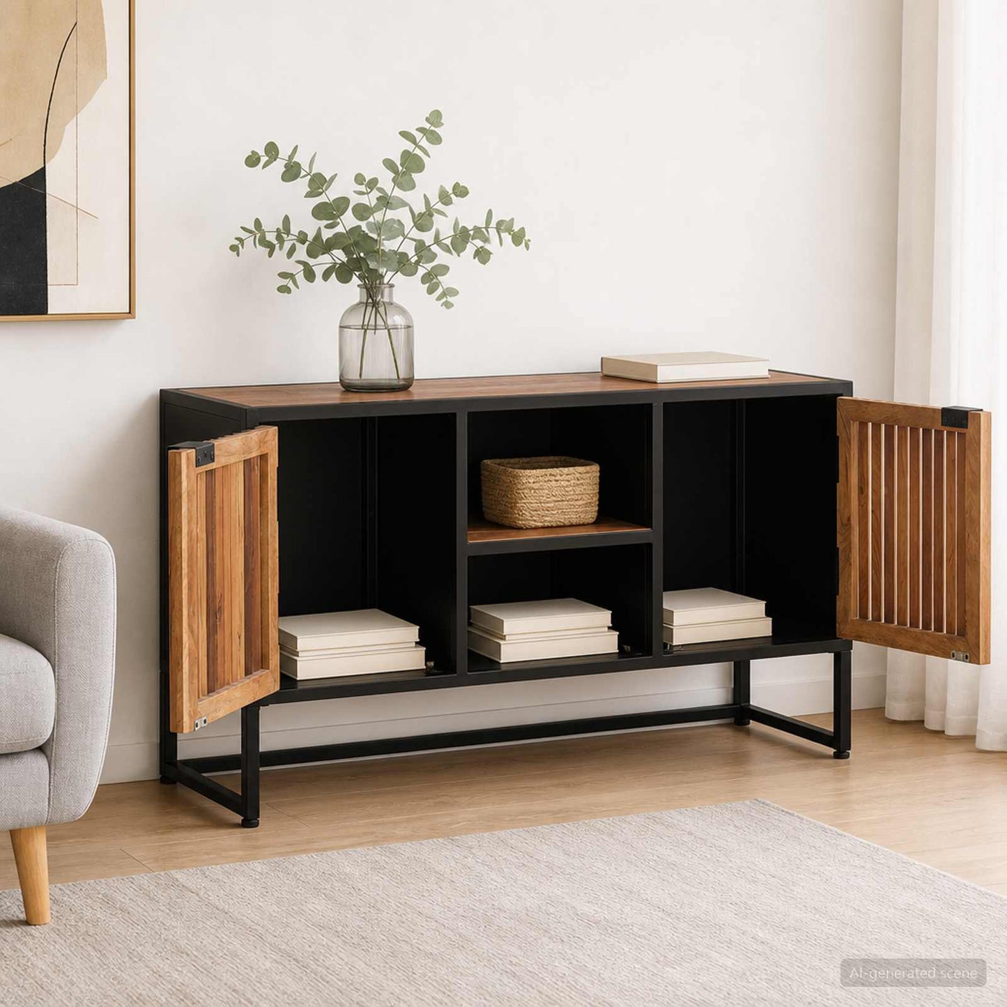 Széf 105 x 30 x 55 cm Tömör Mangófa és Műszaki Fa