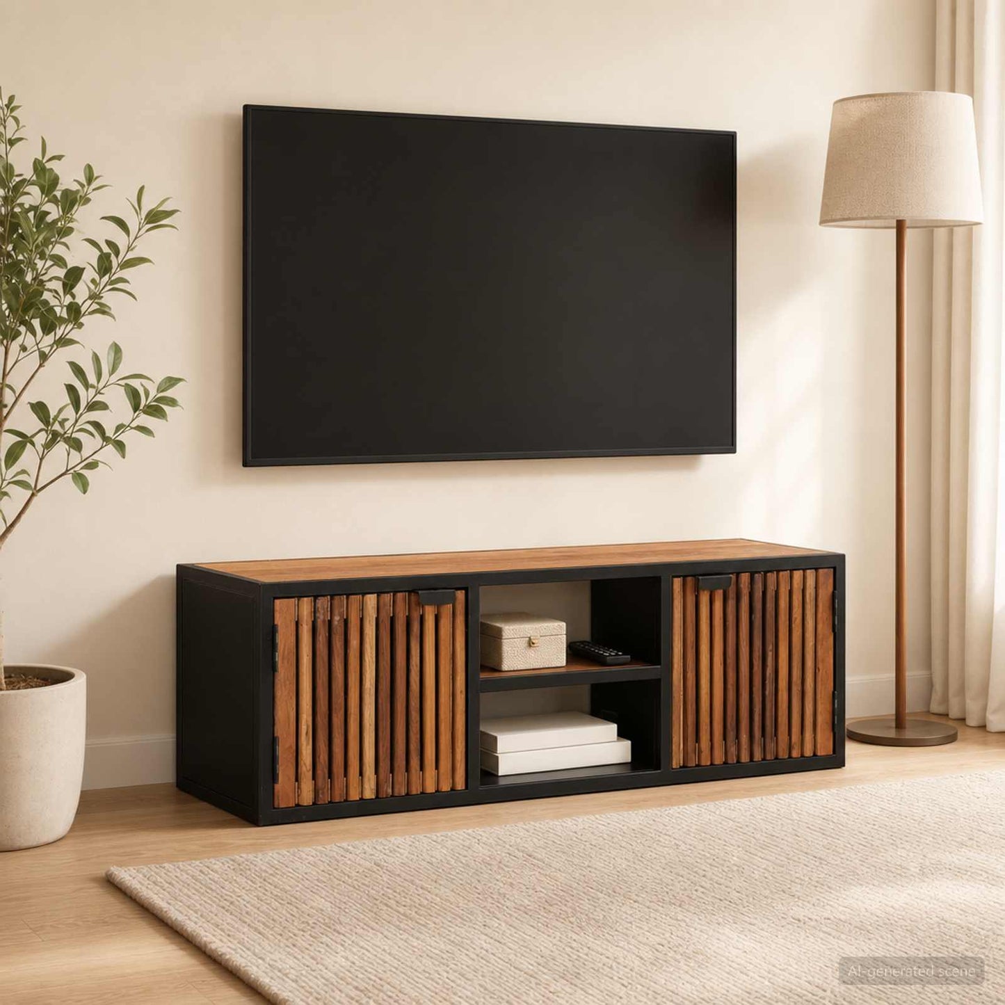 Kézzel készült TV Szekrény 105 x 30 x 35 cm Tömör Mangófát