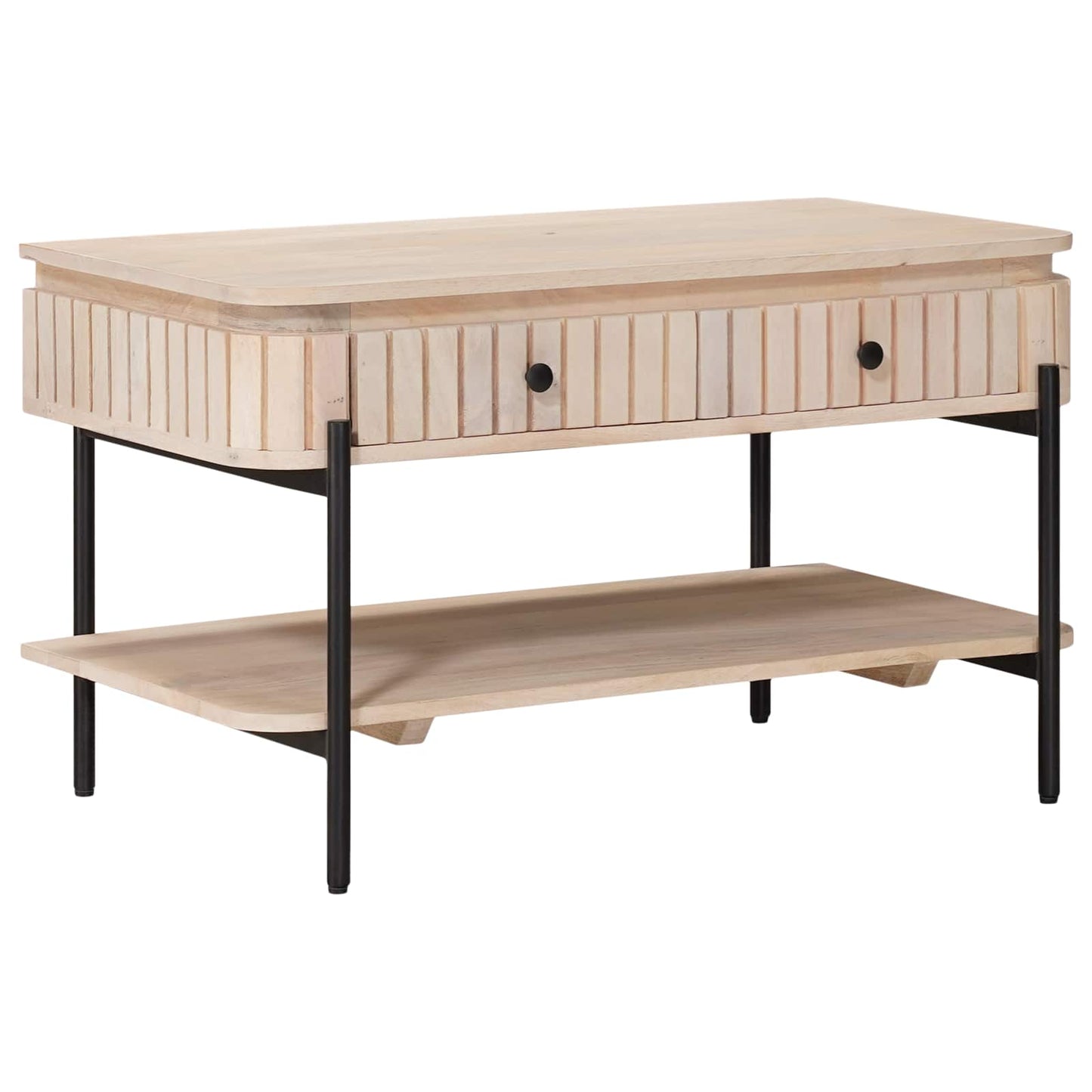 Kézzel Készült Kávéasztal Fehér 85 x 45 x 50 cm Tömör Mangófát