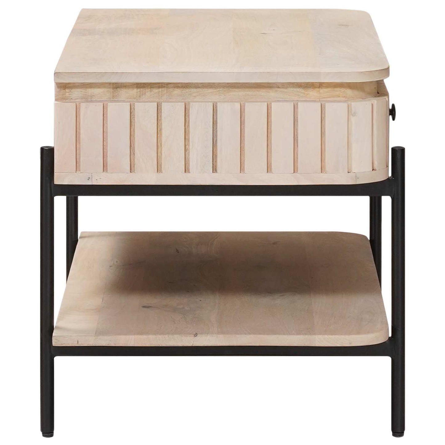 Kézzel Készült Kávéasztal Fehér 85 x 45 x 50 cm Tömör Mangófát