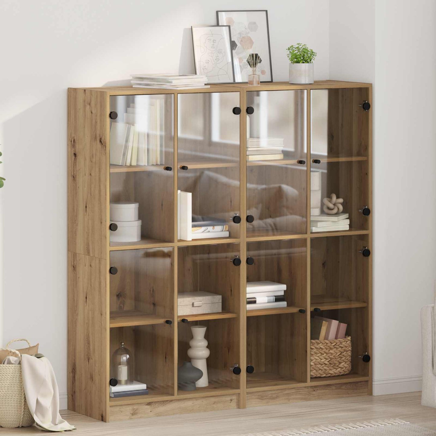 Magasfiú 2 db Artisan tölgy 68 x 37 x 142 cm Szerelt Fa