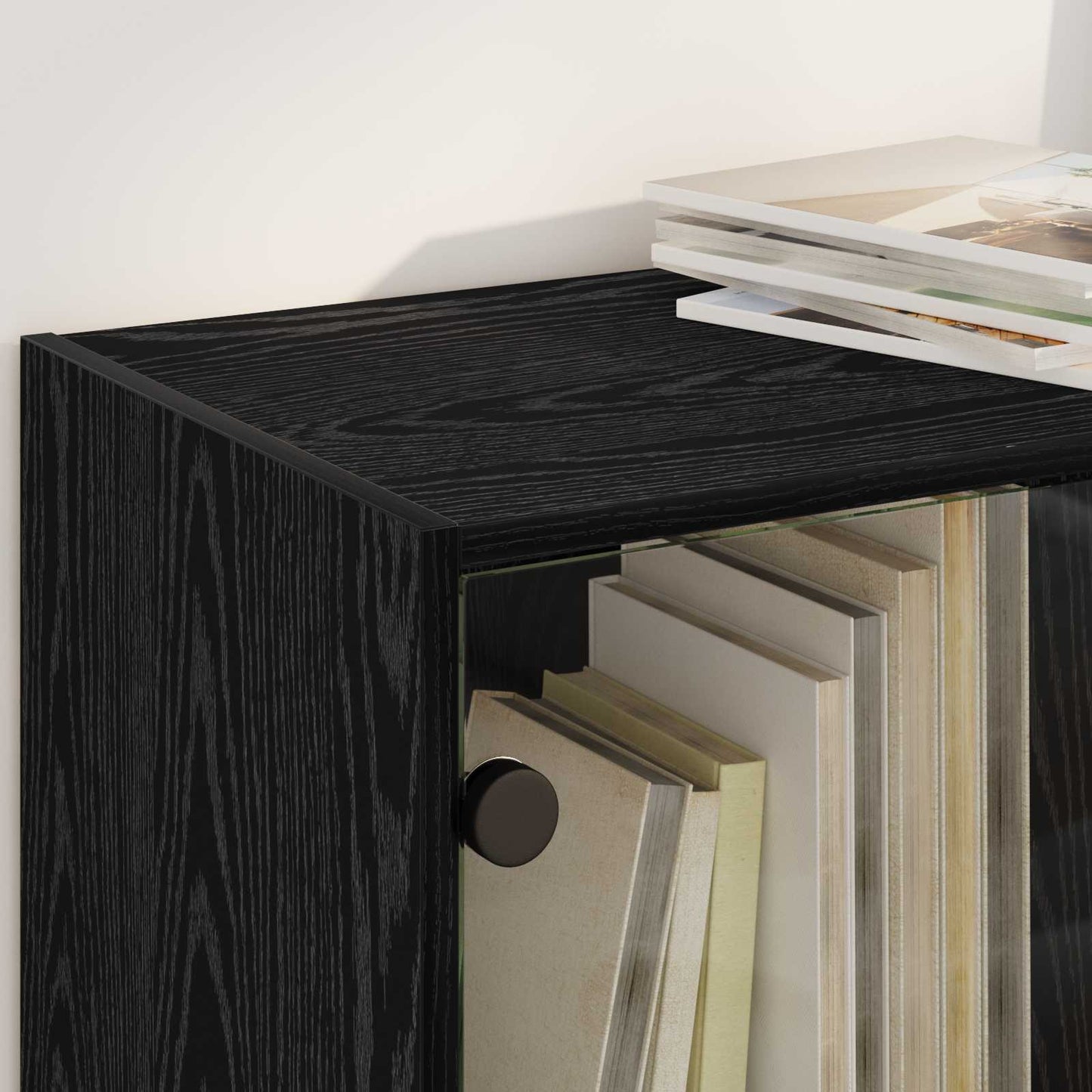 Magasfiú 2 db Fekete tölgy 68 x 37 x 142 cm Szerelt Fa