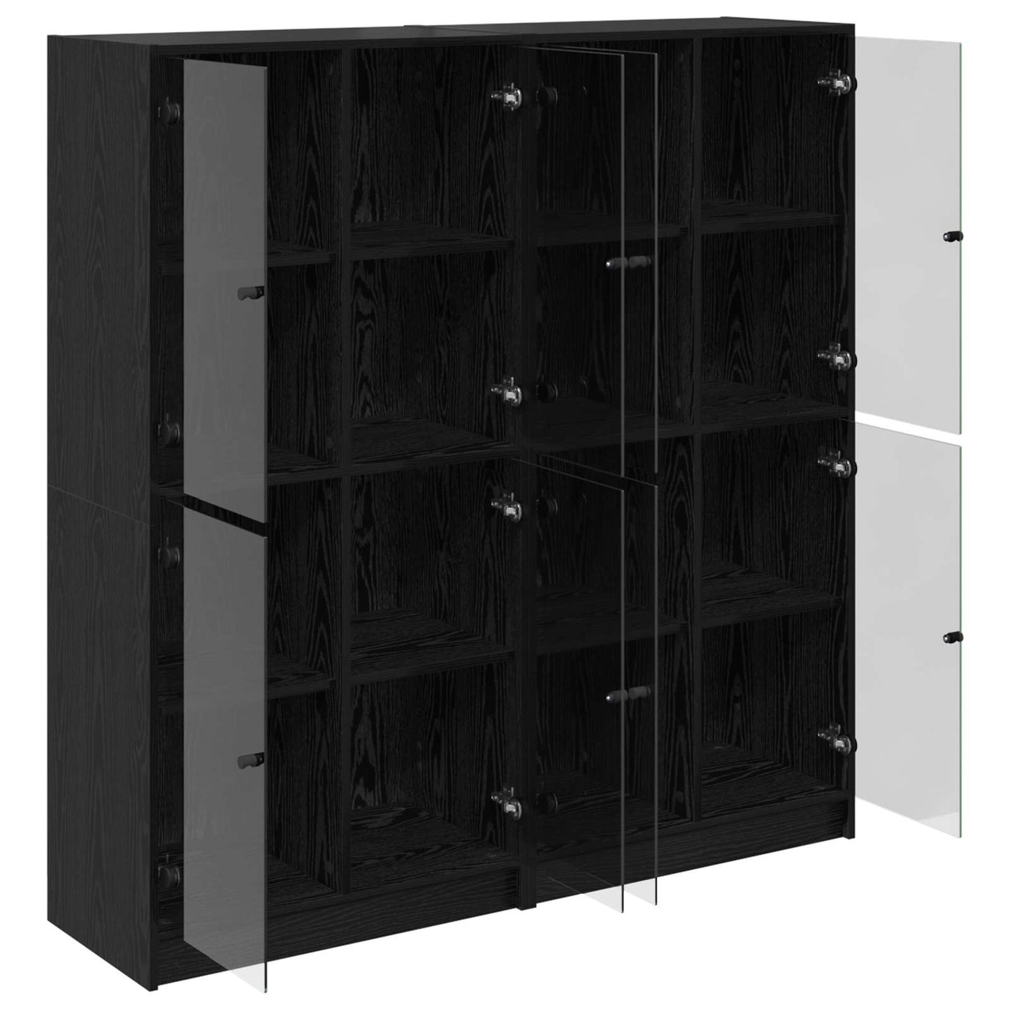 Magasfiú 2 db Fekete tölgy 68 x 37 x 142 cm Szerelt Fa