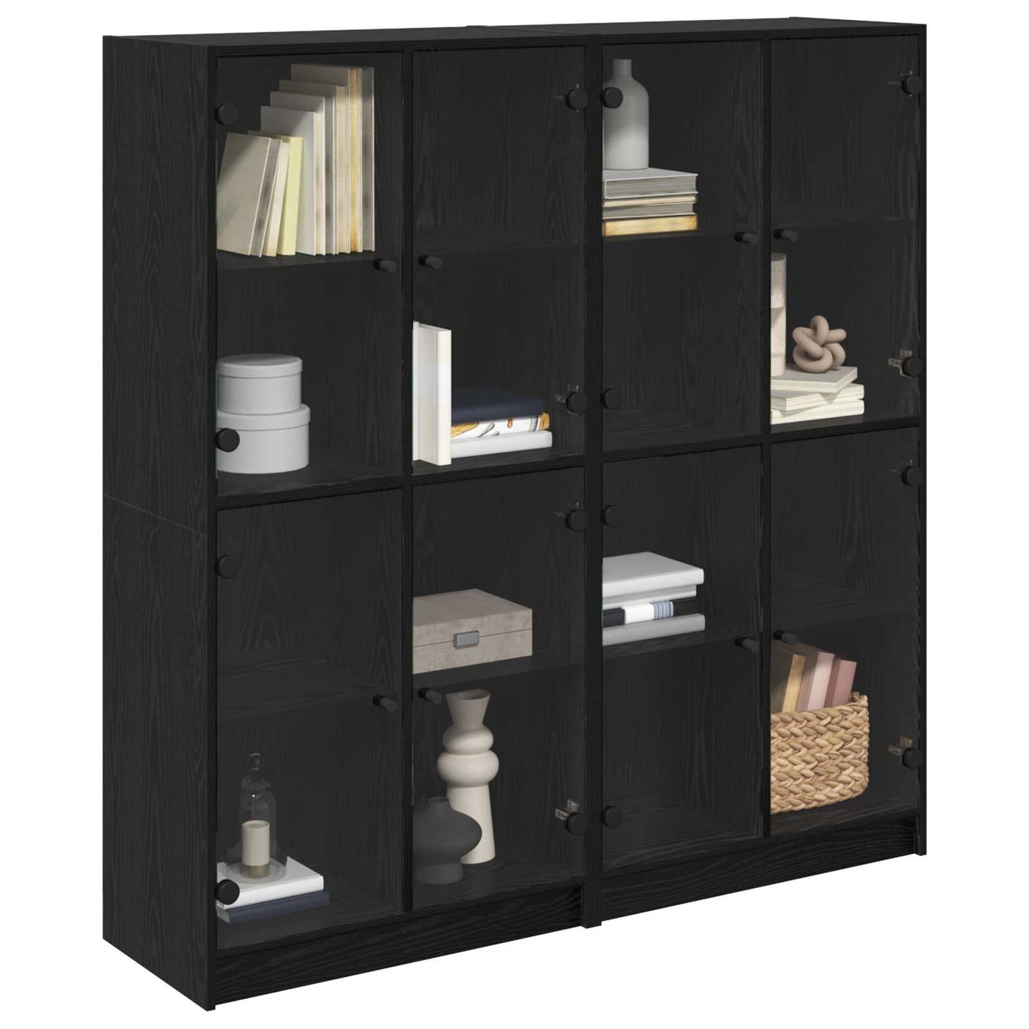 Magasfiú 2 db Fekete tölgy 68 x 37 x 142 cm Szerelt Fa