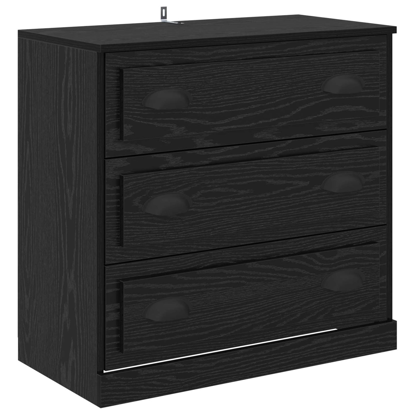 Oldalszekrények fiókkal 3 pcs Fekete Tölgy 210 x 35,5 x 67,5 cm