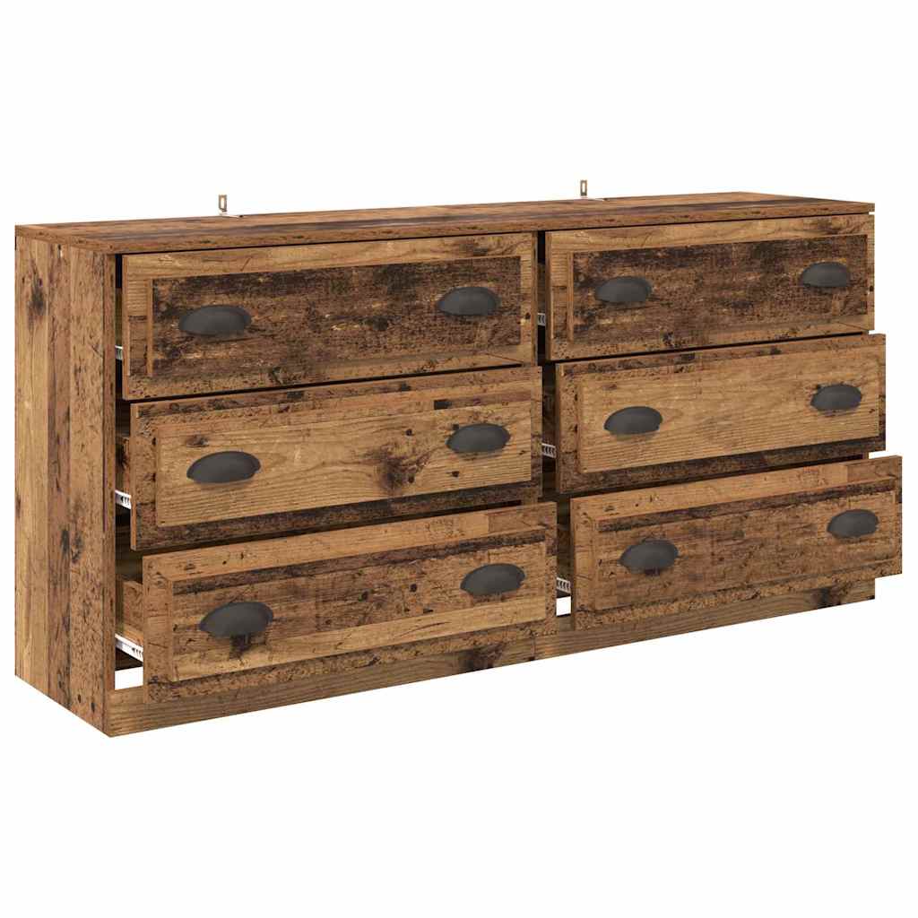 Oldalszekrények 2 pcs Öreg fa 70 x 35,5 x 67,5 cm Faanyag