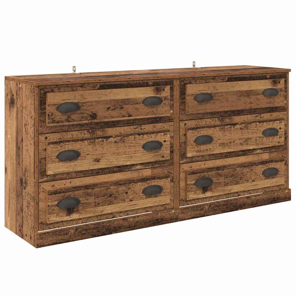 Oldalszekrények 2 pcs Öreg fa 70 x 35,5 x 67,5 cm Faanyag