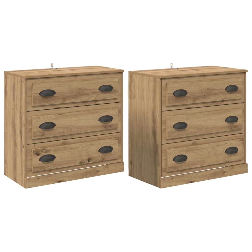 Oldalszekrények 2 pcs Artisan tölgy 70 x 35,5 x 67,5 cm
