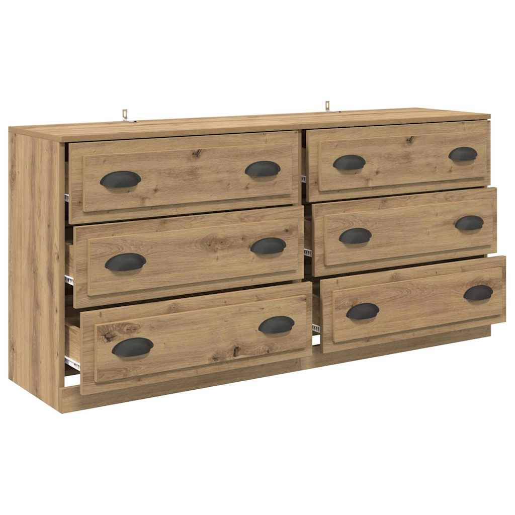 Oldalszekrények 2 pcs Artisan tölgy 70 x 35,5 x 67,5 cm