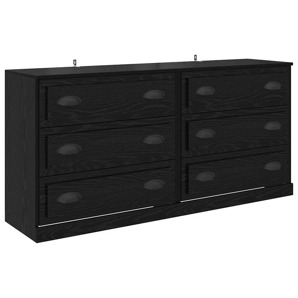 Oldalszekrények 2 pcs Fekete tölgy 70 x 35,5 x 67,5 cm Faanyag