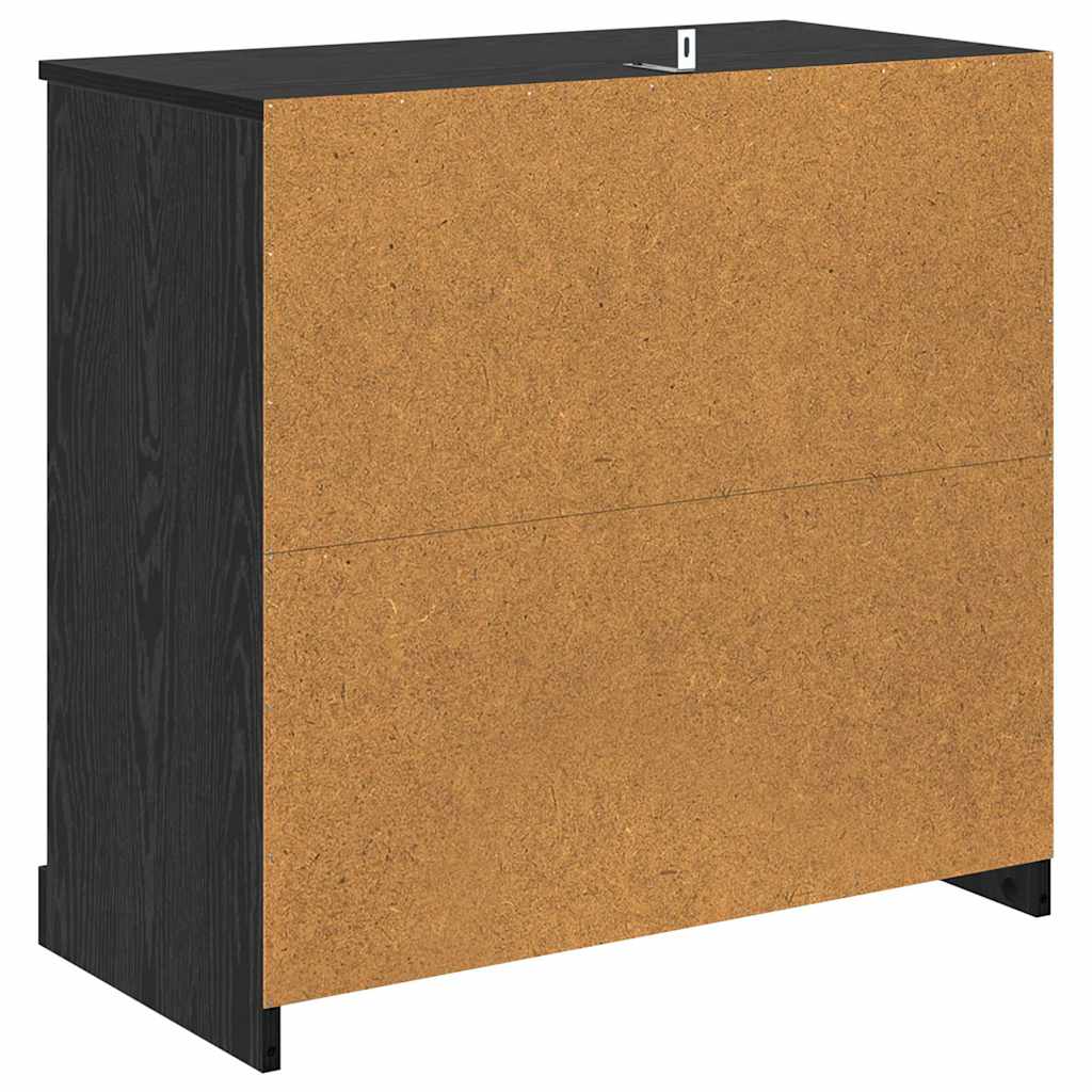 Oldalszekrények 2 pcs Fekete tölgy 70 x 35,5 x 67,5 cm Faanyag