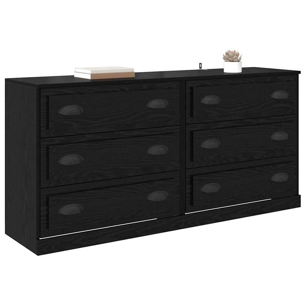 Oldalszekrények 2 pcs Fekete tölgy 70 x 35,5 x 67,5 cm Faanyag