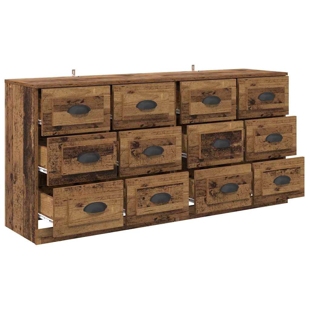 Oldalszekrények 2 db Öreg fa 70 x 35,5 x 67,5 cm Szerelt Fa